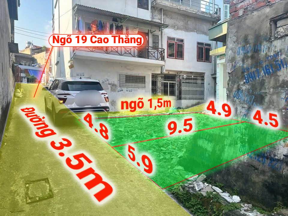 Đất nền tại ngõ 19 Cao Thắng, Hạ Long 45m² giá 2 tỷ - Sổ đỏ chính chủ!