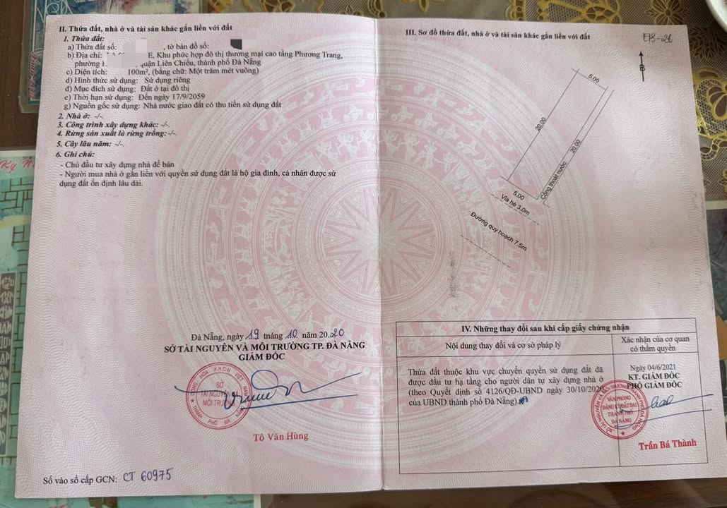 Đất nền Hòa Khánh, Đà Nẵng 100m² giá 7.19 tỷ - Kẹp lối thoát hiểm rộng 1.5m!