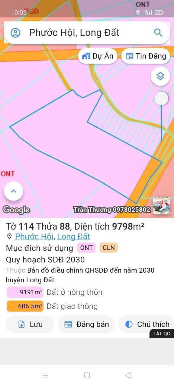 Bán đất 12.185m² Lộc An, huyện Long Đất - Tiềm năng đầu tư sinh lời cao!