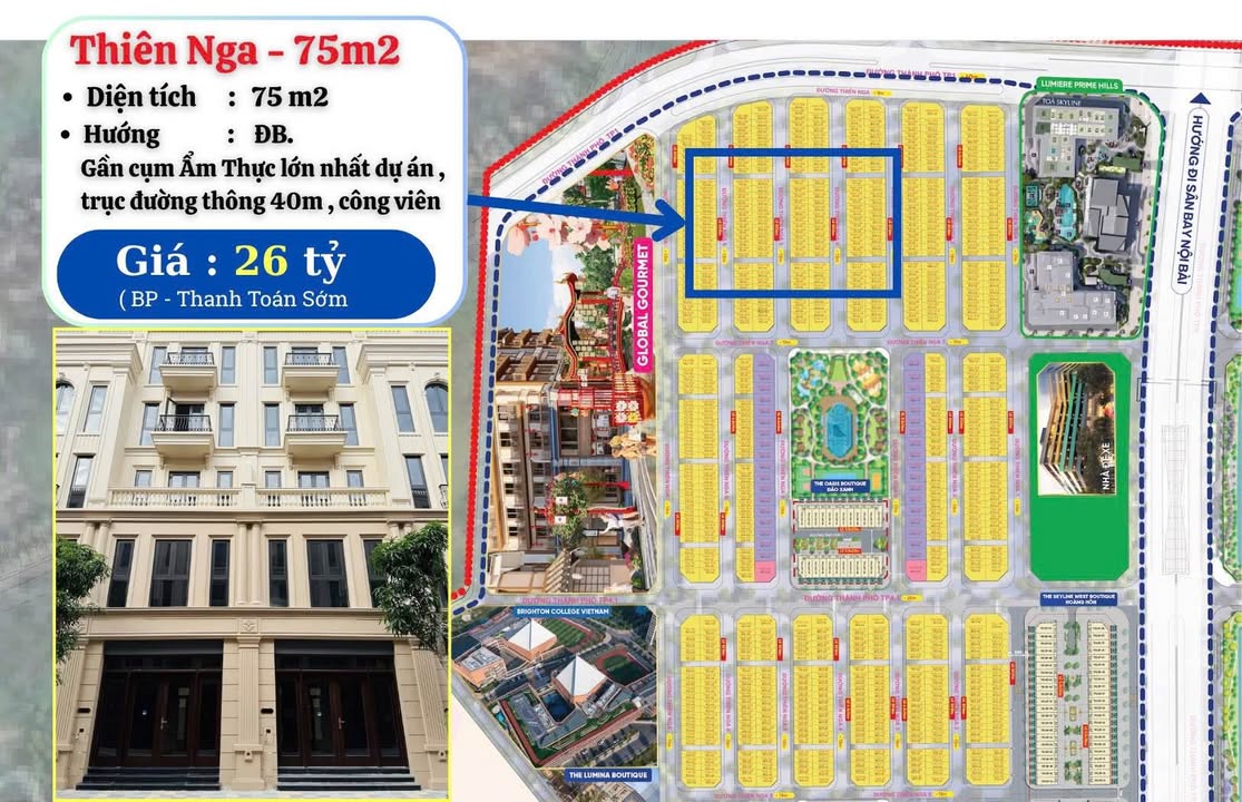 Townhouse Vinhomes Cổ Loa 75m² giá 26 tỷ - Sẵn sàng vào ở ngay!