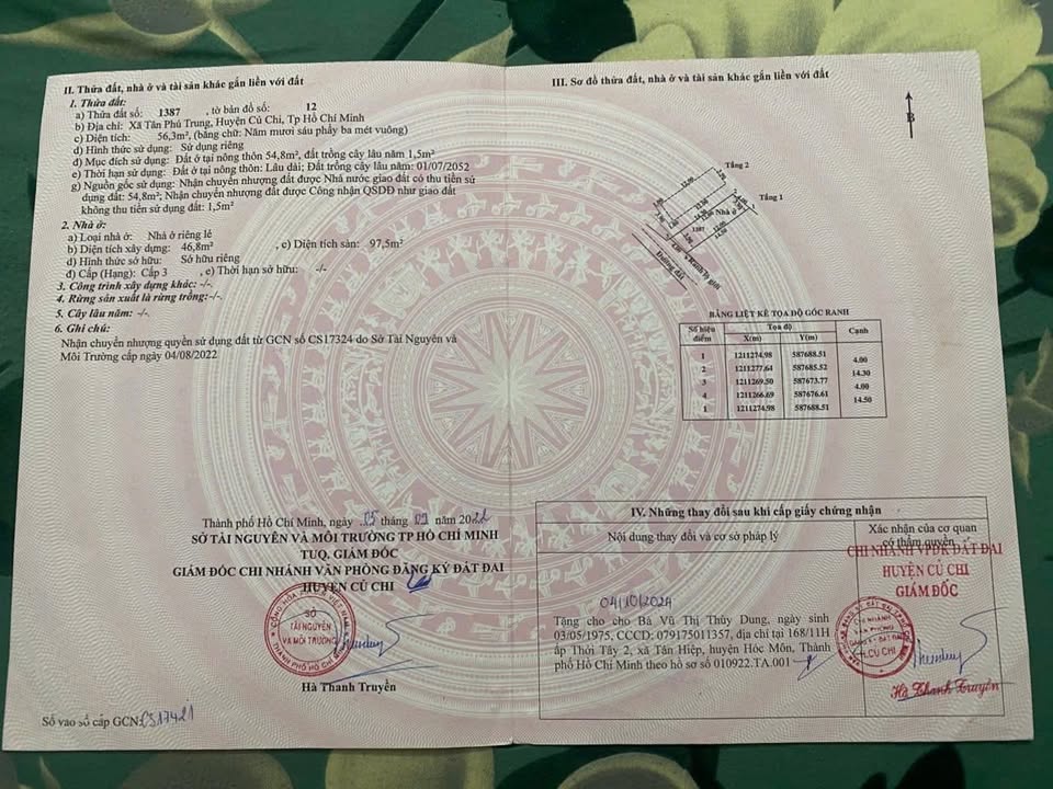 Nhà hoàn công giá rẻ 1.8 tỷ - Tân Phú Trung, Củ Chi, 56m²