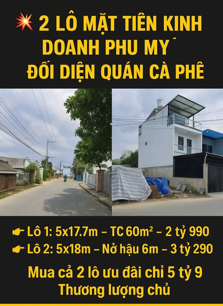 Đất mặt tiền kinh doanh Phú Mỹ, Thủ Dầu Một, 60m² giá chỉ 2.99 tỷ - Đầu tư sinh lời ngay!