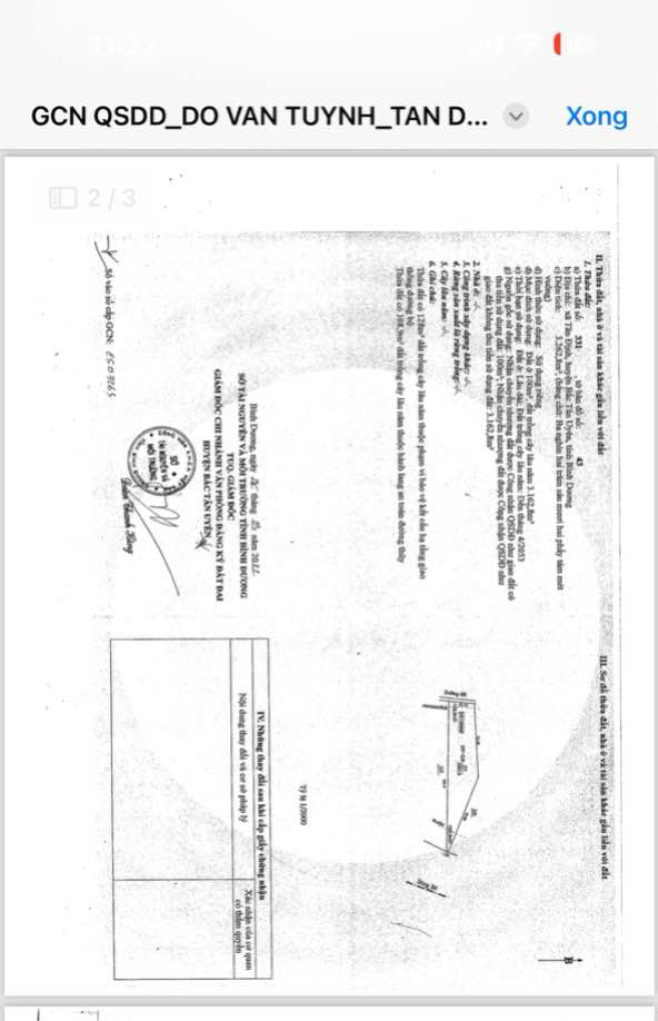 Lô đất Tân Định Bắc Tân Uyên 3267m² giá 2 tỷ - Cơ hội đầu tư nghỉ dưỡng tuyệt vời!