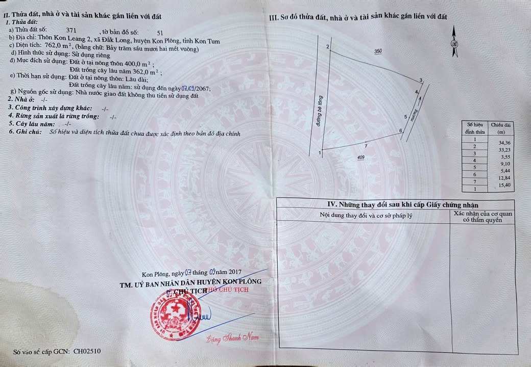 Đất nền nông thôn Kon Plông 762m² giá 1.5 tỷ - Sổ đỏ chính chủ, pháp lý rõ ràng!
