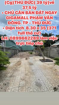 Đất thổ cư Thủ Đức 371m² giá 37.5 tỷ - Chủ cần bán gấp gần Gigamall!