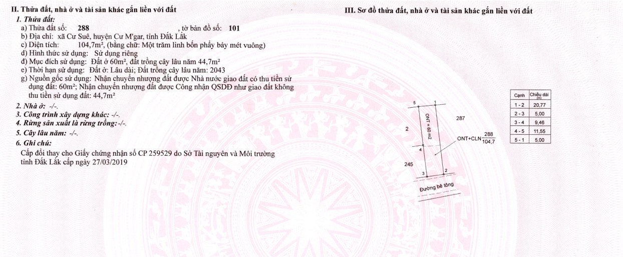 Đất hẻm Cấp 1 TL 8, xã Cư Suê, 105m² giá 1 tỷ - Đầu tư lý tưởng!