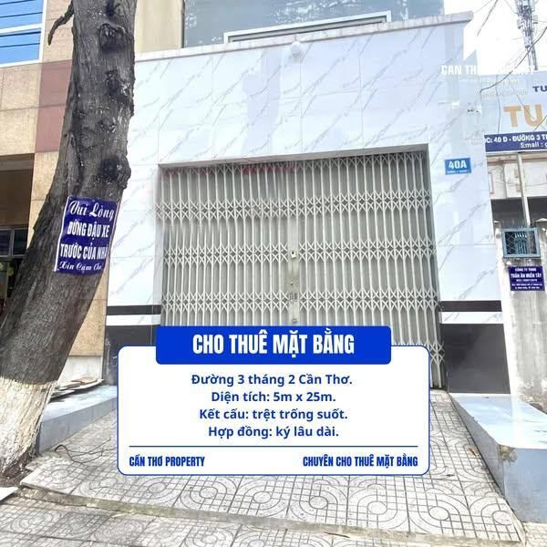 Cho thuê mặt bằng đường 3/2, Ninh Kiều, Cần Thơ 125m² - Vị trí đẹp phù hợp kinh doanh