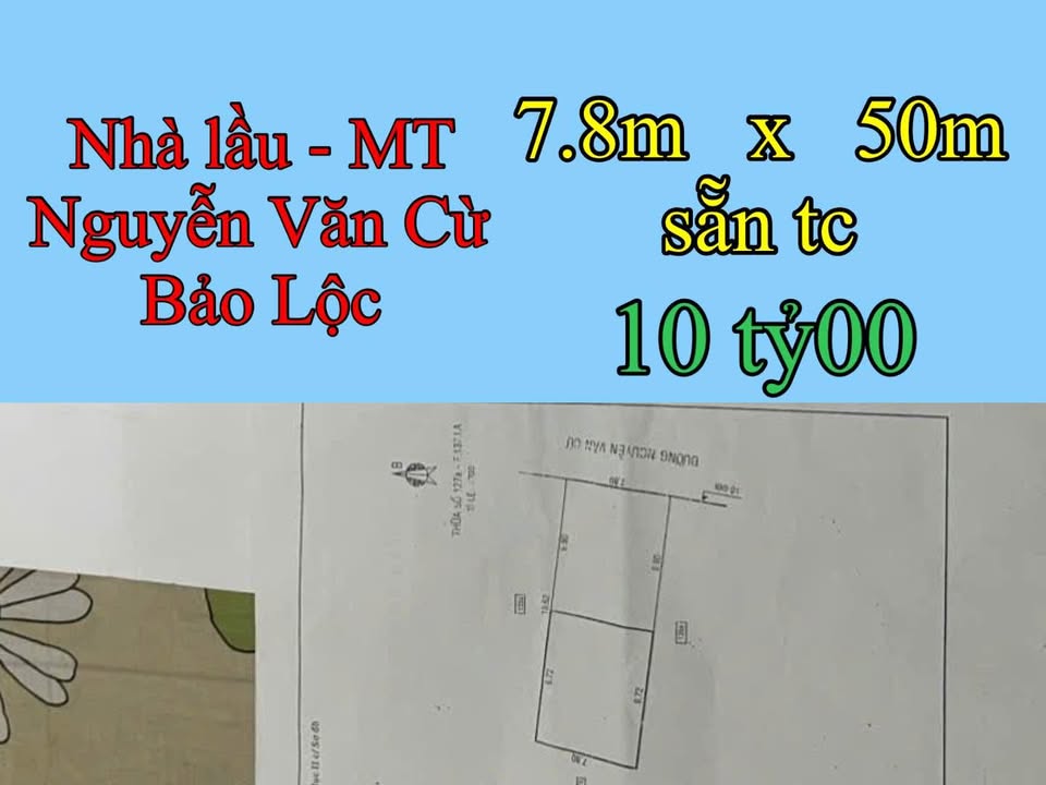Nhà mặt tiền Nguyễn Văn Cừ, Lộc Phát 390m² giá 10 tỷ - Đầu tư sinh lời ngay!