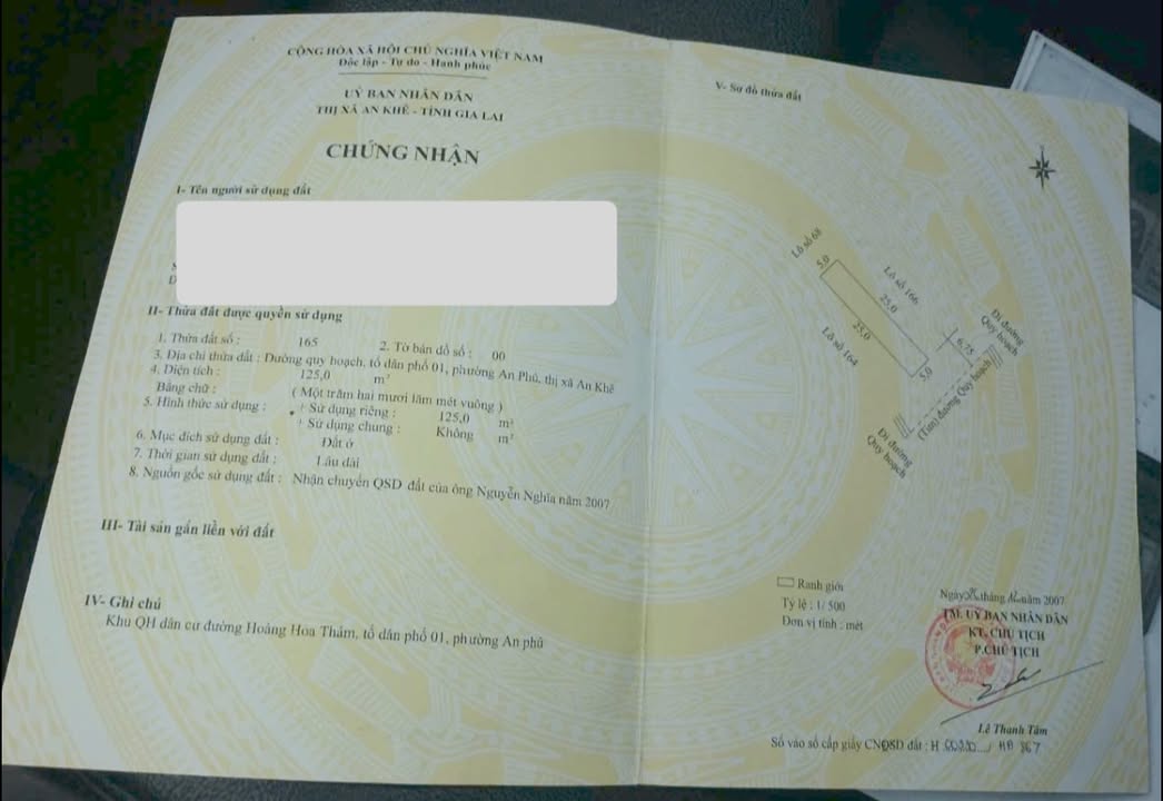 Đất ở Đường Cao Bá Quát, An Khê 125m² - Khu dân cư sầm uất, gần chợ và trường học!