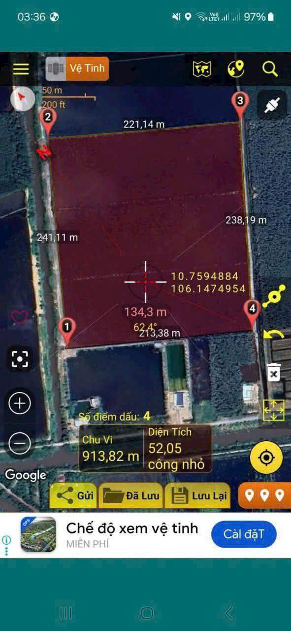 Đất lúa 5 mẫu tại xã Tân Hiệp, huyện Thạnh Hóa - Giá chỉ 625 triệu!