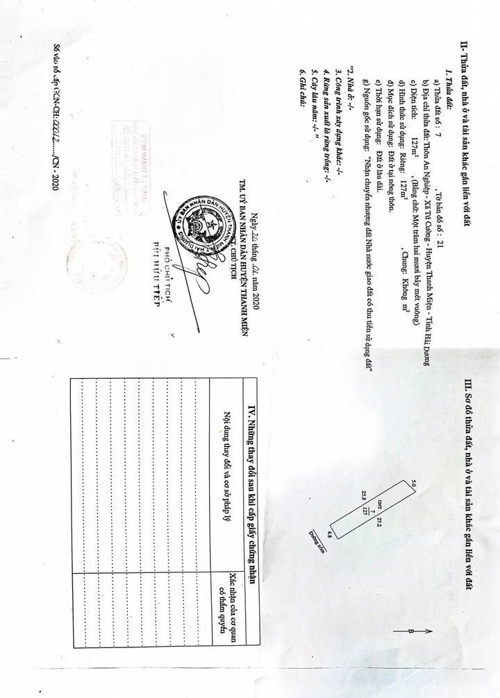 Đất nền An Nghiệp - Tứ Cường 127m² giá chỉ mấy trăm triệu - Cơ hội đầu tư không nên bỏ lỡ!