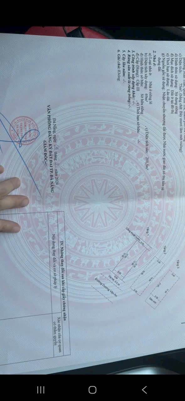 Nhà 3 tầng Dương Văn An, Đà Nẵng 75m² giá 6 tỷ - Chính chủ cần bán gấp!