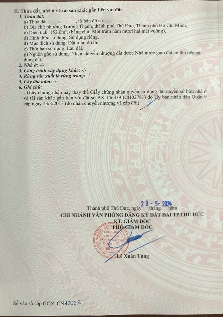 Đất nền đường Tam Đa, phường Trường Thạnh, TP. Thủ Đức 152m² - Giá tốt, pháp lý rõ ràng!