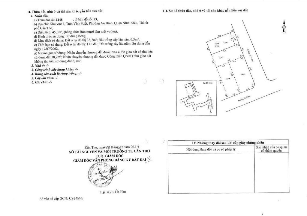 Đất thổ cư hẻm 146 Hoàng Quốc Việt 45m² giá 1.1 tỷ - Sổ hồng chính chủ!