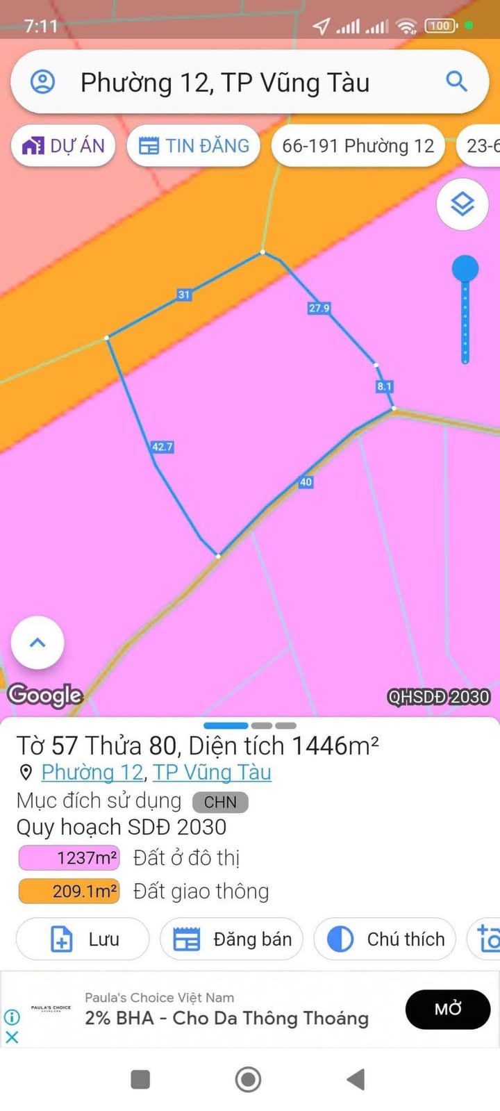 Đất hẻm 1334 đường 30/4 Vũng Tàu 1446m² giá 12.996 tỷ - Cơ hội đầu tư hấp dẫn!