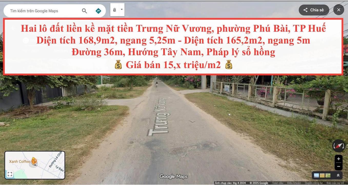 Đất liền kề mặt tiền Trưng Nữ Vương, phường Phú Bài - Giá chỉ 2.505 tỷ!