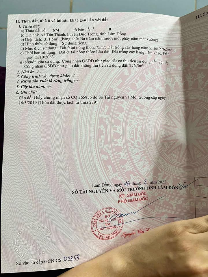 Đất thổ cư Tân Thành, Đức Trọng 400m² giá 2.1 tỷ - Đầu tư sinh lời ngay!