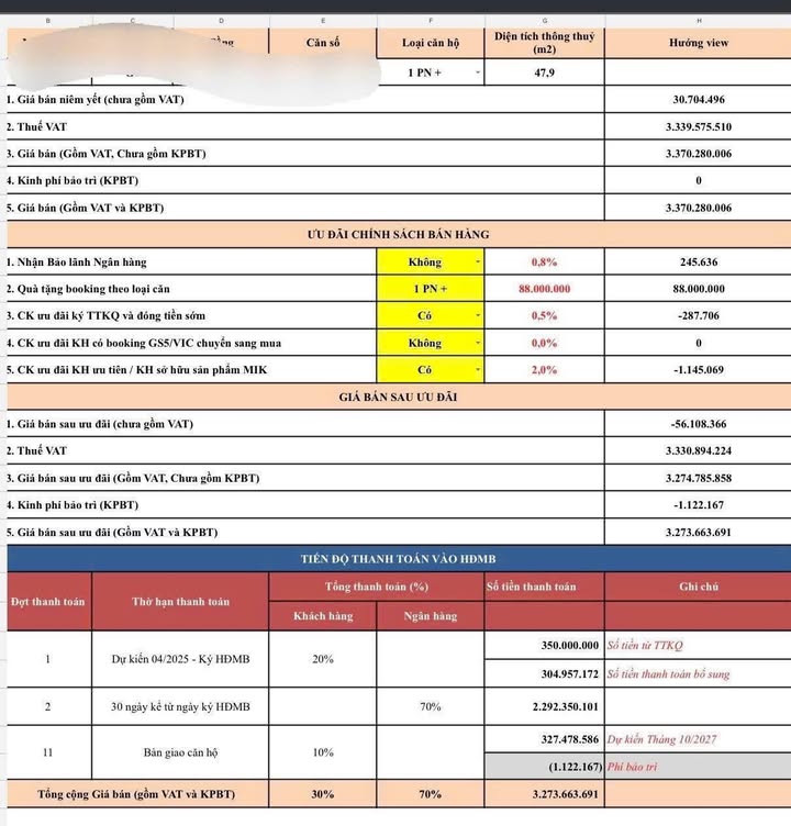 Căn hộ G6 Sola Park Nam Từ Liêm 48m² giá 4 tỷ - View thoáng vĩnh viễn!