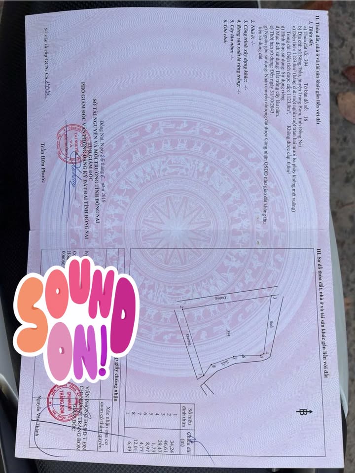 Đất nền 1123m² đường Sông Trầu, Trảng Bom - Vị trí đẹp, giá chỉ 1.5 tỷ!