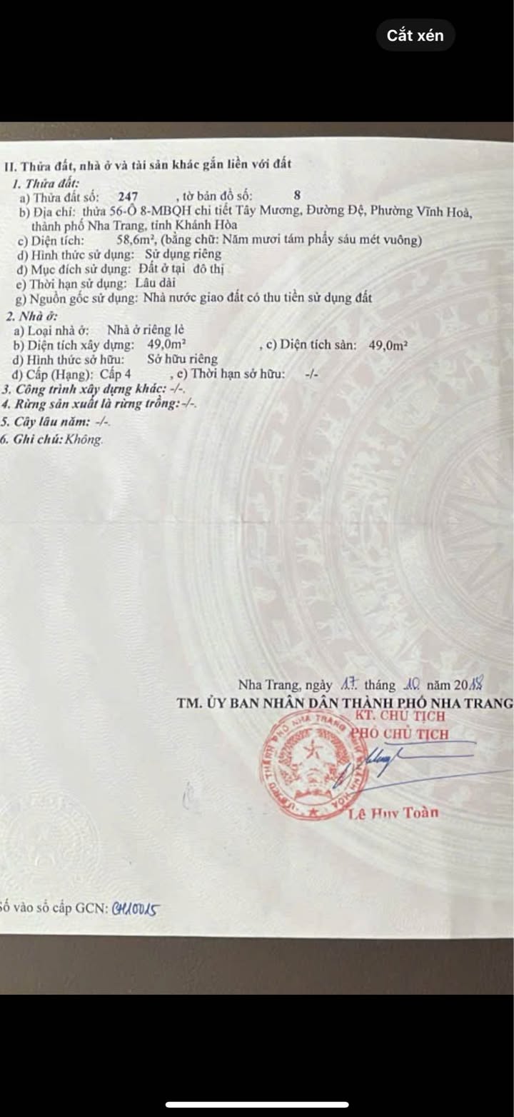 Nhà 2 mặt tiền Hồ Sỹ Dương, Nha Trang 58.6m² giá 4.2 tỷ - Dòng tiền cho thuê ổn định!