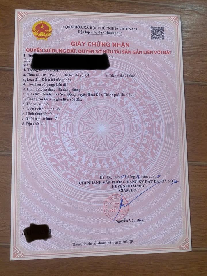 Bán gấp nhà mặt tiền đường 422B, Hoài Đức 71,6m² - Giá chỉ 7.378 tỷ, sổ hồng chính chủ!