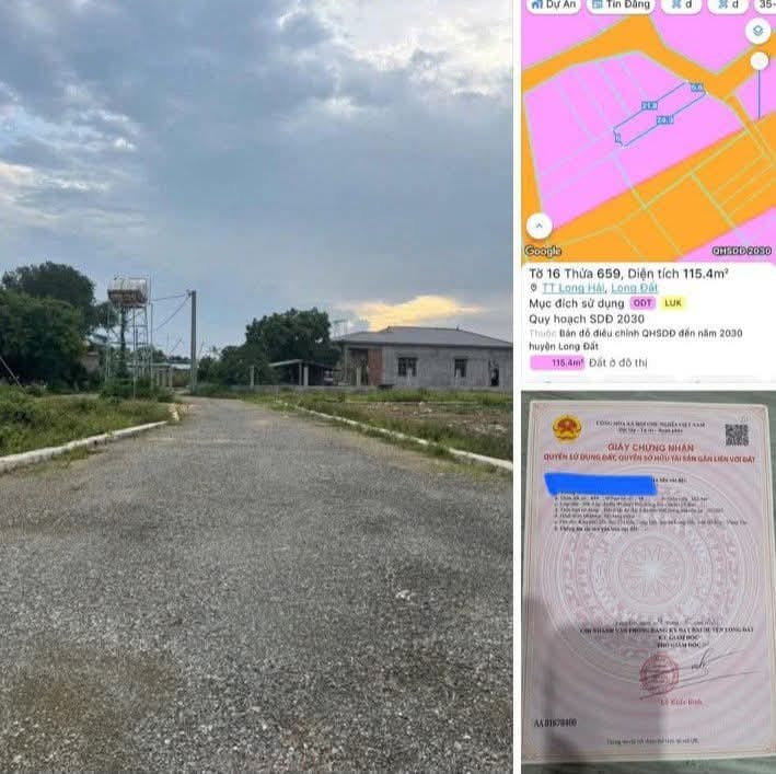 Đất thổ cư Long Hải 115m² giá 1.45 tỷ - Cách Nguyễn Tất Thành chỉ 70m!
