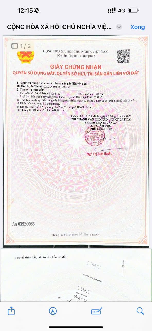 Lô đất hai mặt tiền đường Mỹ Phước Tân Vạn, 180m² giá 5.1 tỷ - Kinh doanh đa ngành ngay vòng xoay An Phú!