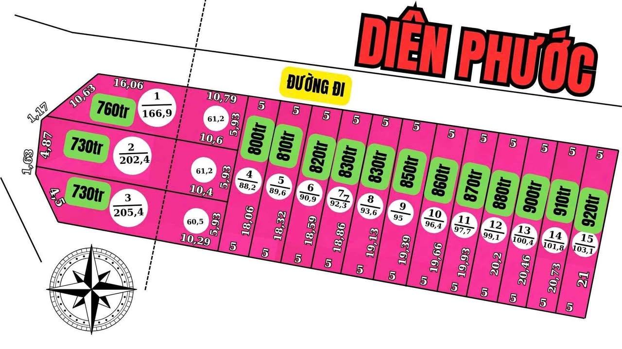 Đất Diên Phước 88m² giá 760 triệu - Sổ đỏ chính chủ, công chứng nhanh!
