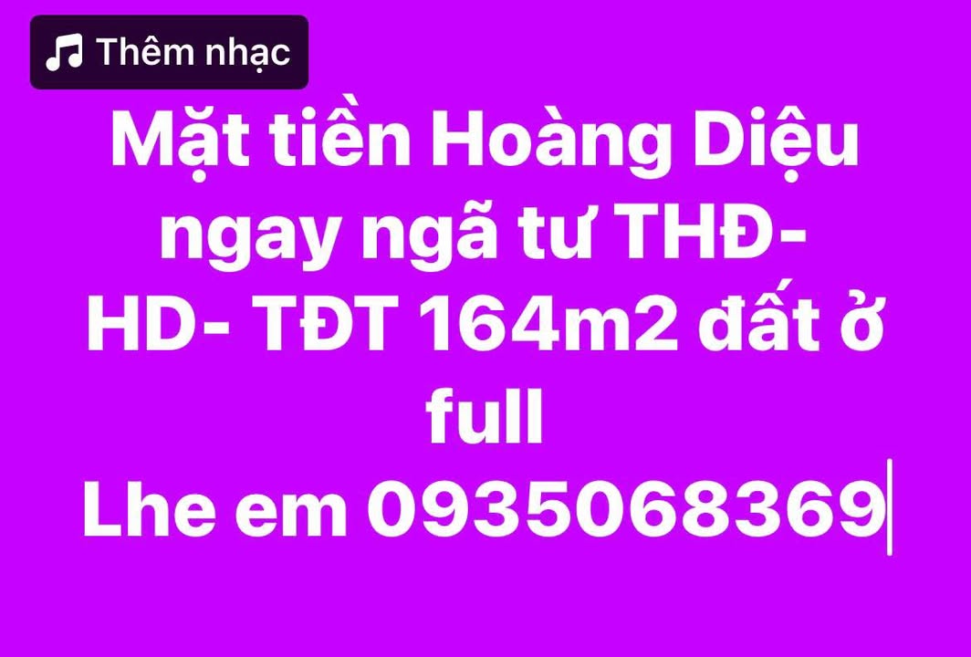 Đất nền Hoàng Diệu, Hải Châu 164m² - Vị trí đẹp hiếm có, thuận tiện kinh doanh!