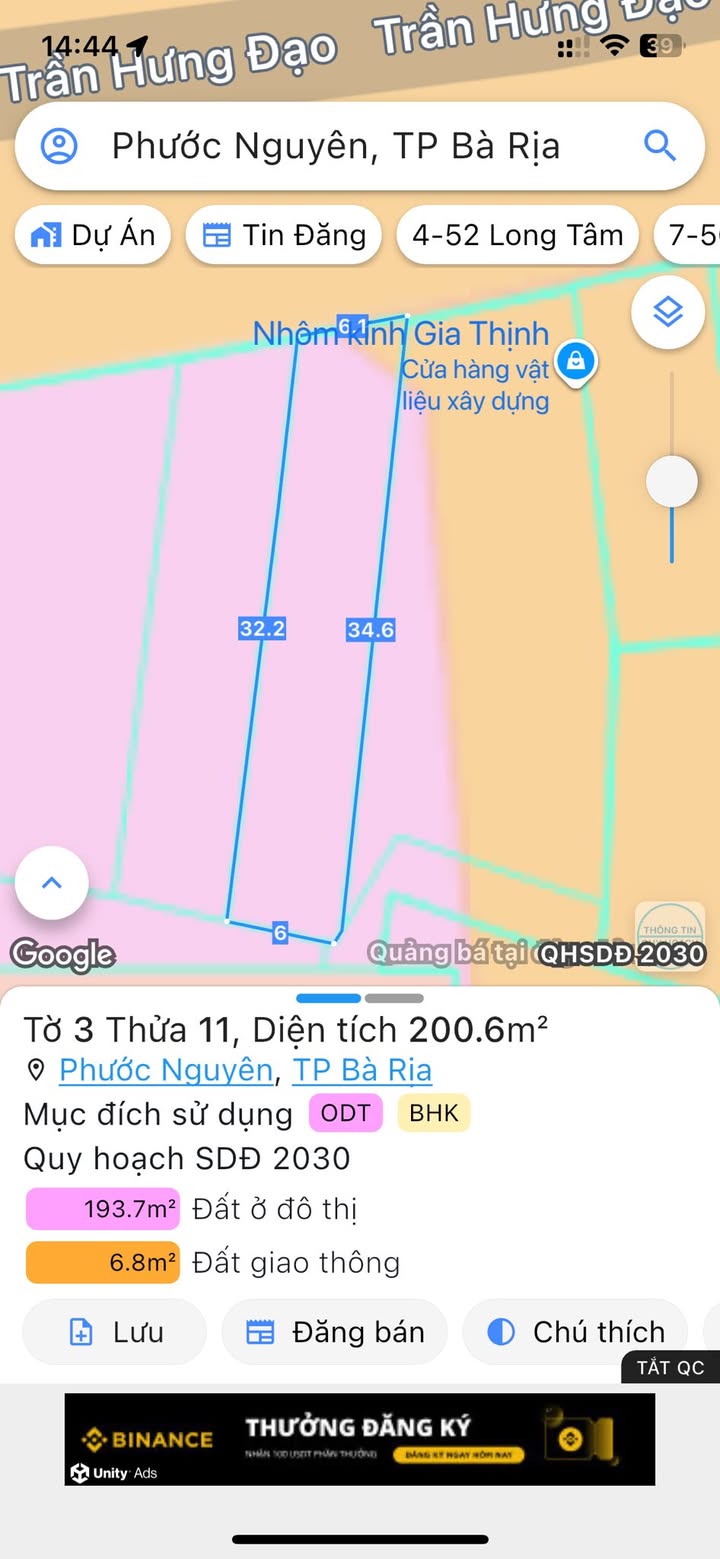 Đất nền Trần Hưng Đạo Bà Rịa 204m² giá 10.5 tỷ - Đầu tư sinh lời ngay!