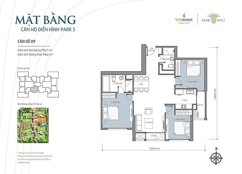 Căn hộ Park 03 Times City 106m² giá thỏa thuận - Full nội thất, sẵn sàng vào ở!