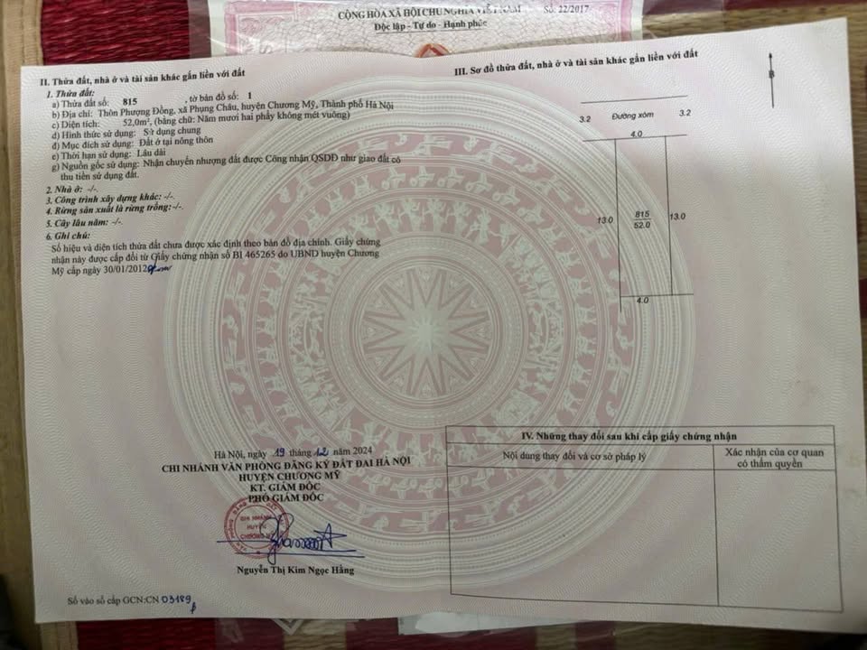 Đất mặt ngõ ô tô Phụng Châu 52m² giá thỏa thuận - Đầu tư sinh lời ngay!