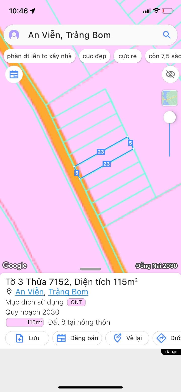 Đất thổ cư 115m² xã An Viễn 1.1 tỷ - Cơ hội đầu tư tuyệt vời!