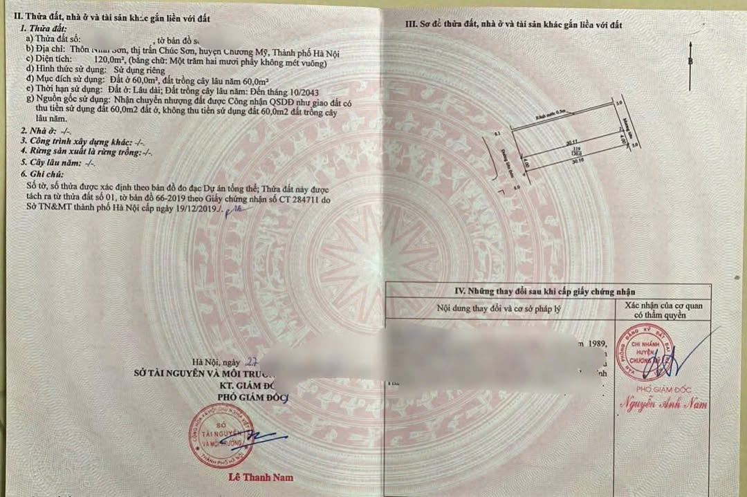 Đất nền 120m² tại Chúc Sơn, Chương Mỹ - Giá chỉ 3.6 tỷ, cơ hội đầu tư hấp dẫn!