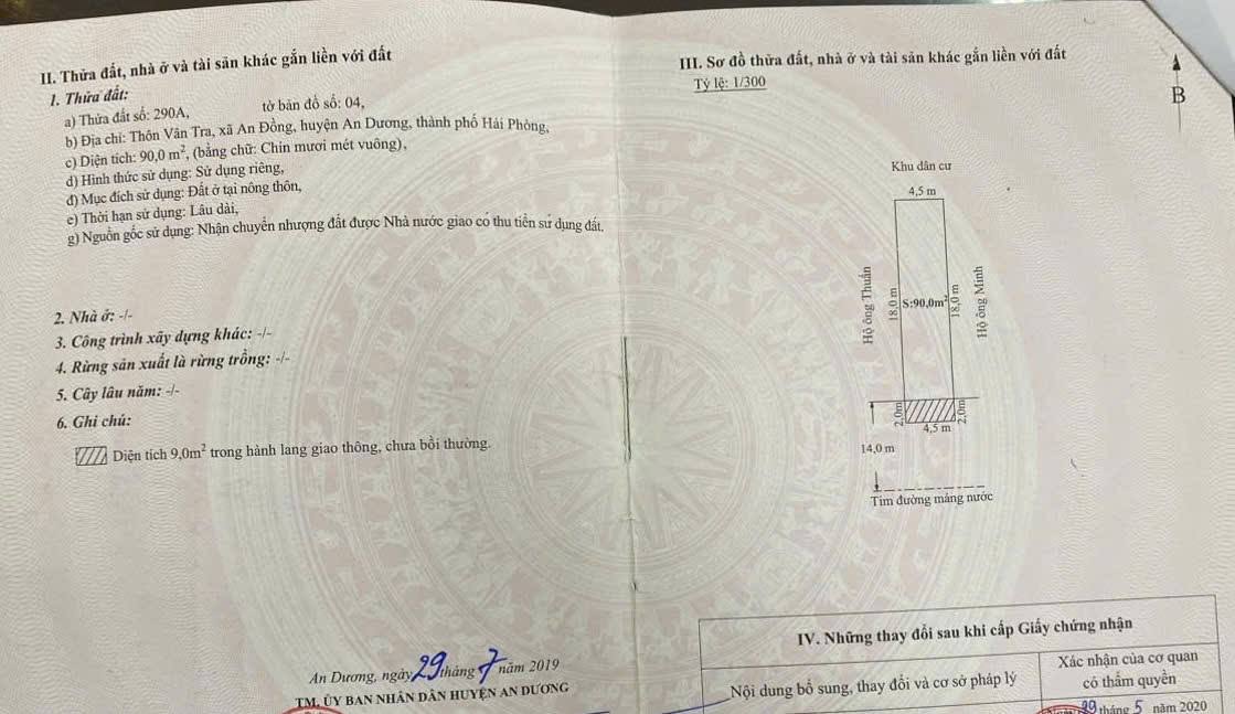 Đất Máng - An Dương 90m² giá 7 tỷ - Vị trí đẹp, kinh doanh thuận lợi!