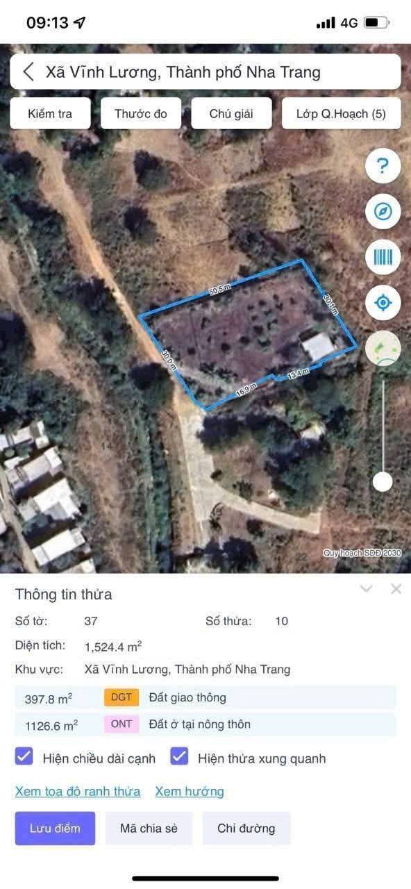 Đất thổ cư Lương Hoà, Vĩnh Lương, Nha Trang 1524m² - Pháp lý rõ ràng, giá tốt!
