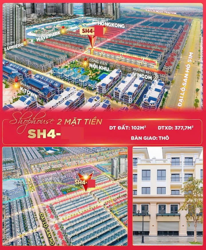 Shophouse 2 Mặt Tiền Vinhomes Ocean Park 2 102m² giá 21.1 tỷ - Đầu tư sinh lời vượt trội!