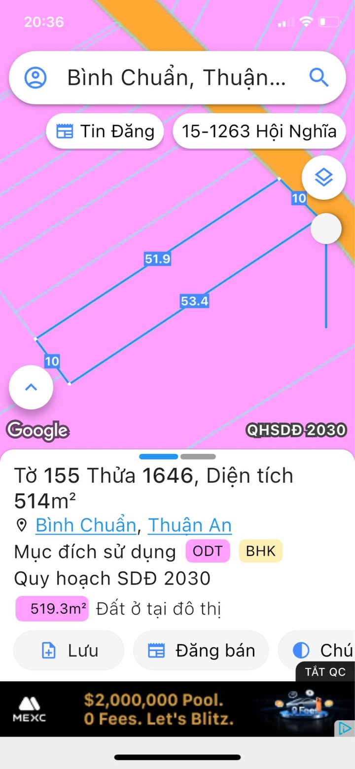 Đất xây dựng xưởng, nhà trọ, villa 530m² giá 10.26 tỷ - Vị trí đắc địa Bình Chuẩn