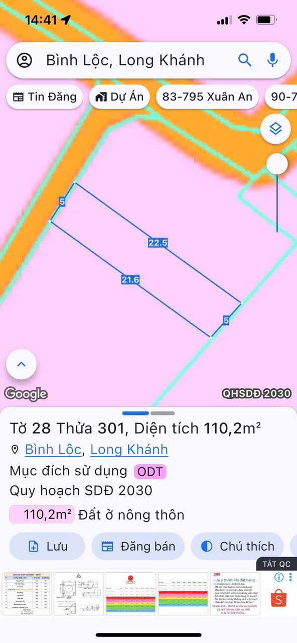 Đất thổ cư Phường Bình Lộc 105m² giá 840 triệu - Đầu tư sinh lời ngay!