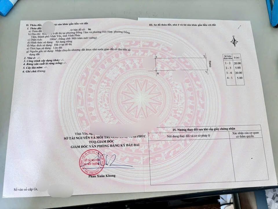 Đất nền 100m² Khu Vân Hội City Vĩnh Yên giá chỉ 2.9 tỷ - Sổ đỏ chính chủ