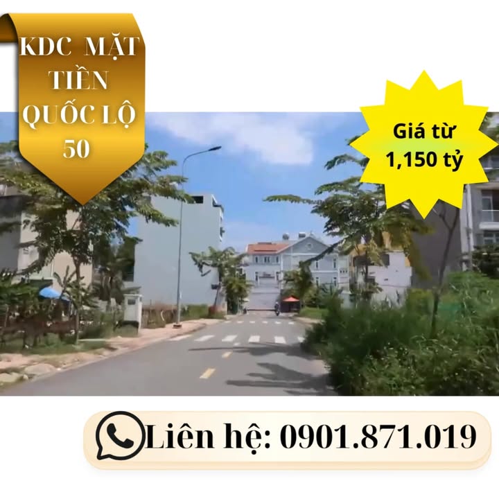 Đất nền KDC Mặt tiền Quốc Lộ 50, Bình Chánh - Giá chỉ 1,05 tỷ - Đầu tư sinh lời cao!