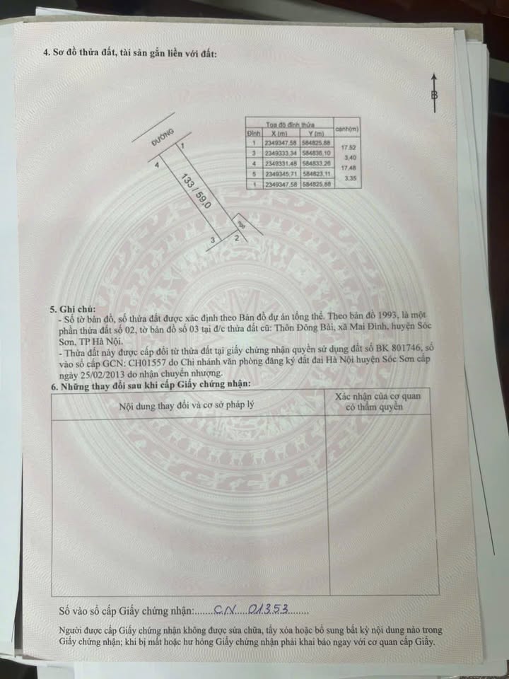 Đất nền 59m² tại thôn Đông Bài, xã Mai Đình, Sóc Sơn - Sổ đỏ chính chủ, giá 3 tỷ!