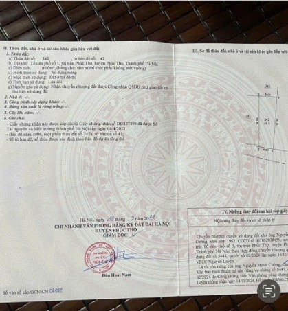 Đất thổ cư Thị trấn Phúc Thọ 89m² giá 3.1 tỷ - Gần trung tâm hành chính!