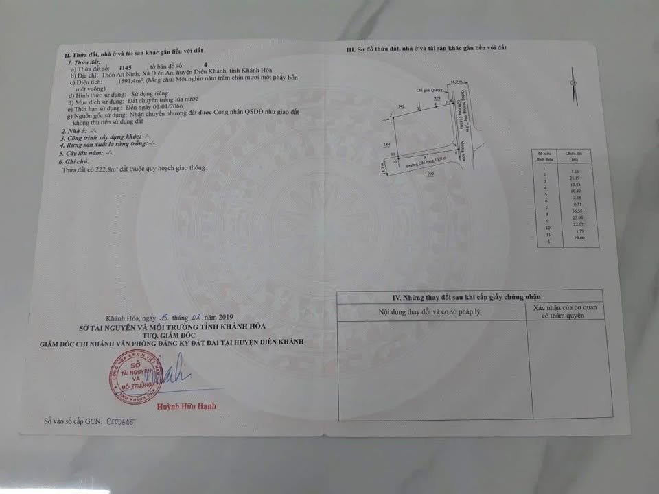 Đất nền 1591m² mặt đường Huỳnh Thúc Kháng, xã Diên An - Giá 2.5 tỷ, thương lượng ngay!