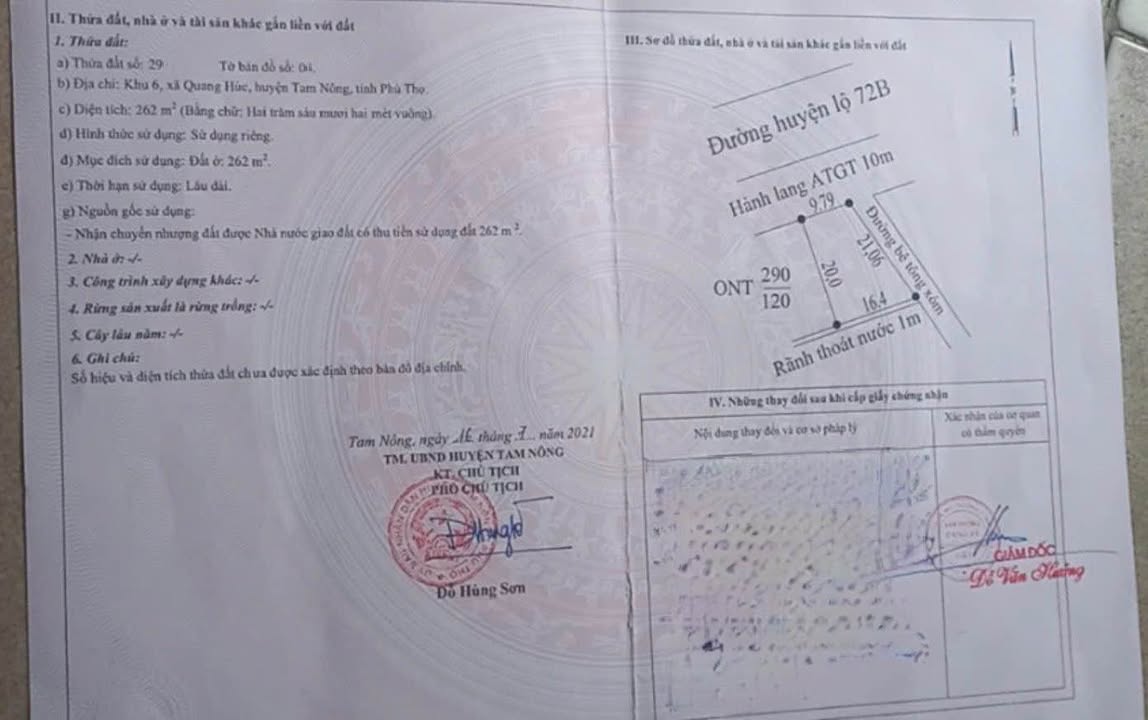 Đất nền Vạn Xuân, Tam Nông 262m² giá 3 tỷ - Vị trí đắc địa, kinh doanh thuận lợi!