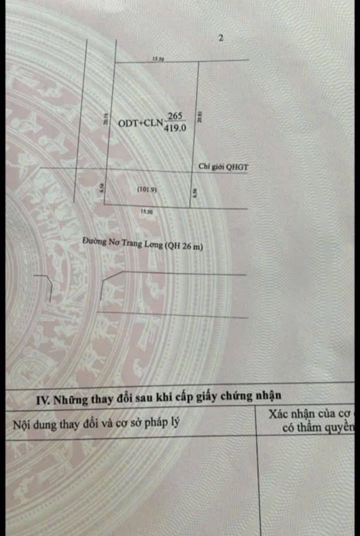 Đất mặt tiền Nơ Trang Long 418m² giá 8.625 tỷ - Sổ đỏ chính chủ