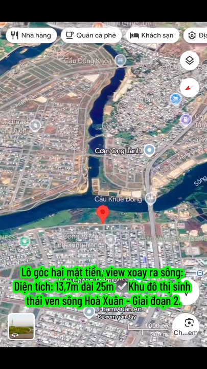 Đất nền Khu đô thị sinh thái ven sông Hòa Xuân 337m² giá 26.5 tỷ - Lô góc hai mặt tiền đẹp!