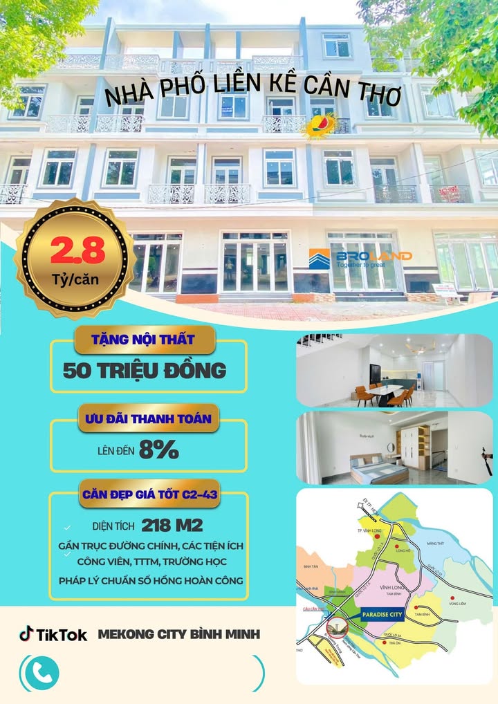 Nhà phố liền kề Bình Minh – 218m² giá 2.8 tỷ - Hoàn thiện dọn vào ở ngay!