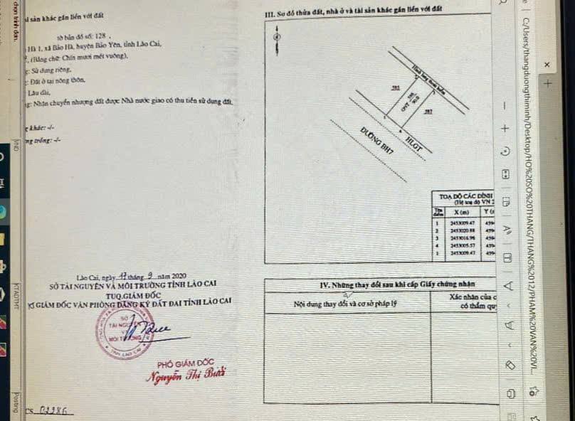 Đất nền Bảo Hà, Bảo Yên 90m² giá 1 tỷ - Chủ cần bán gấp!