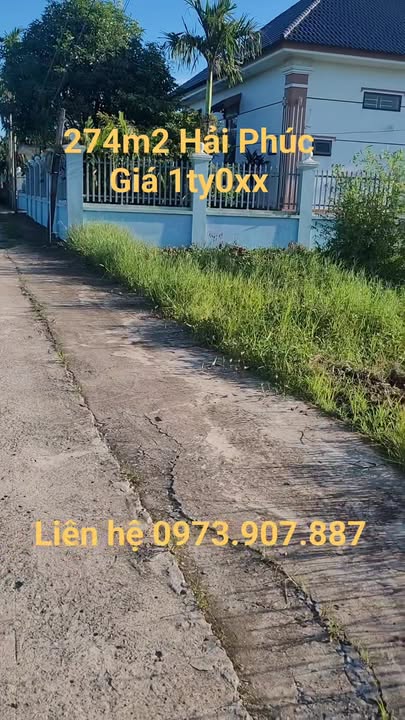 Đất nền xã Hải Phúc, Hải Hậu 274m² giá 1 tỷ - Cơ hội đầu tư tuyệt vời!